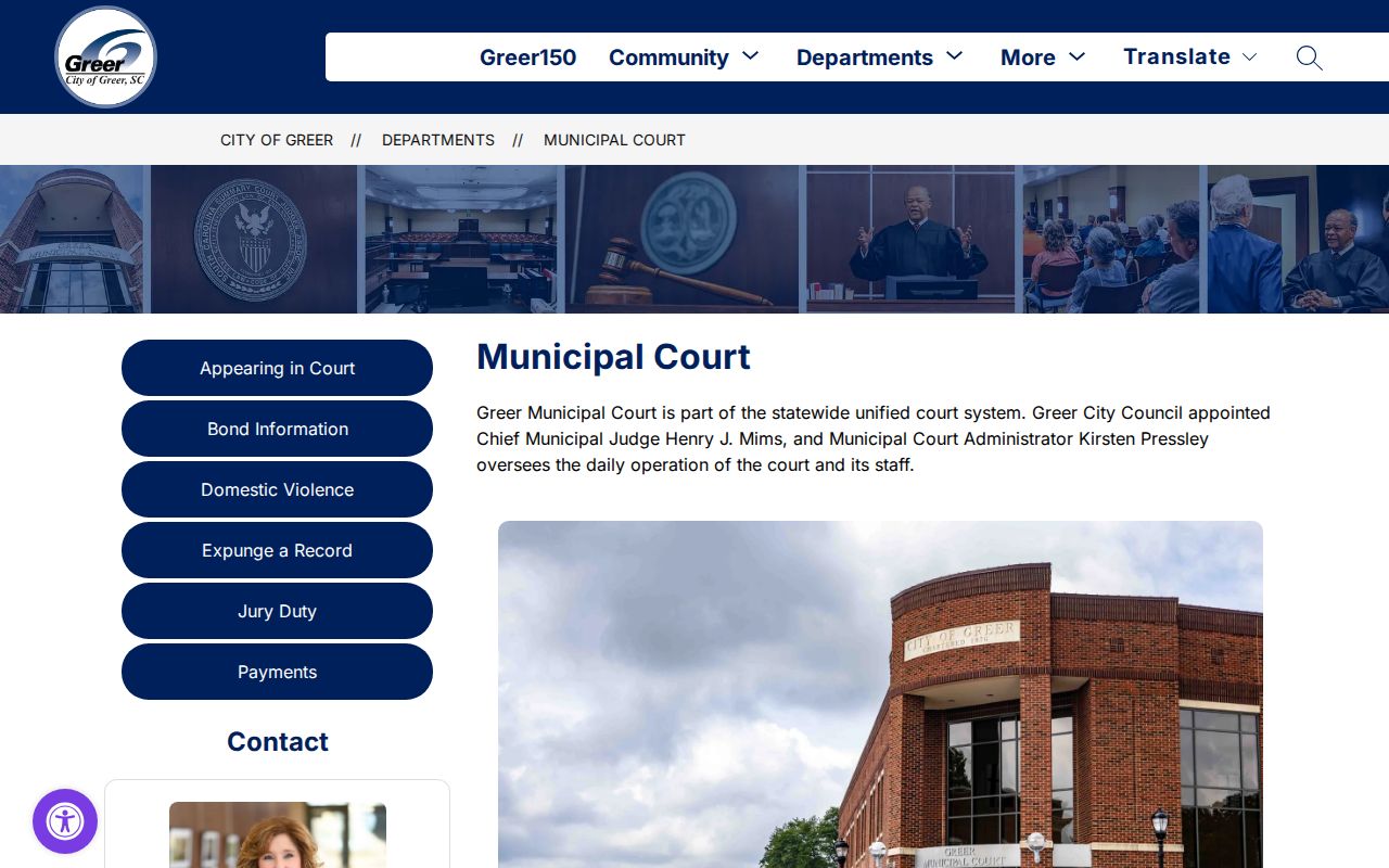 Greer Municipal Court criminal case records source