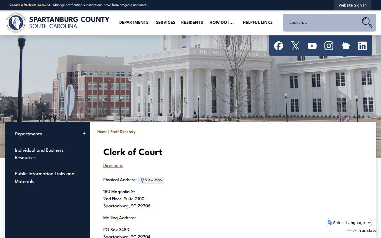 Spartanburg County court case Clerk of Court counter details