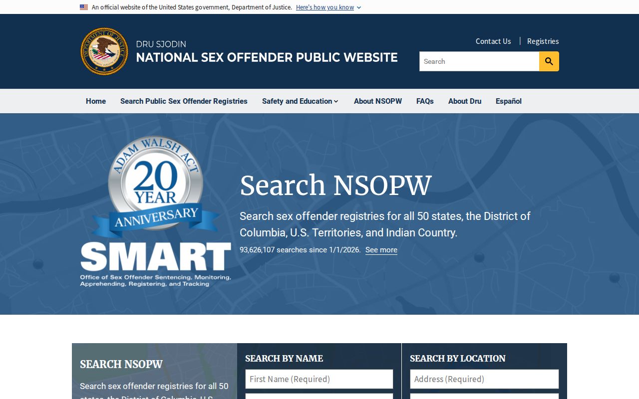 NSOPW national search for Spartanburg County sex offender lookup